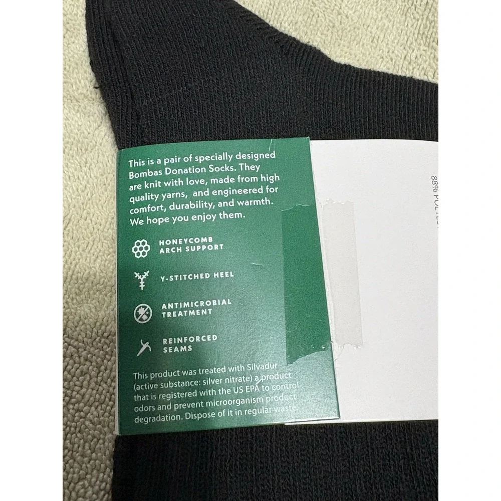 NEW BOMBAS Mens X Large Crew Socks Honeycomb Mid Calf Casual Dress Black